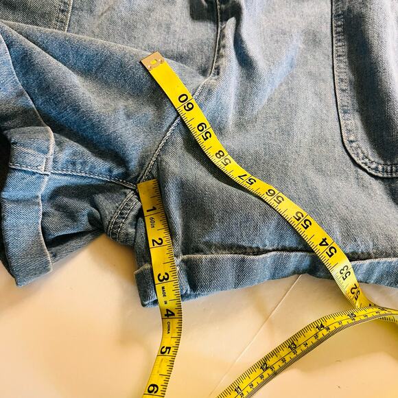 Molly Bracken Jeans Zip Up Romper Overalls Size M Medium Blue - Picture 9 of 10